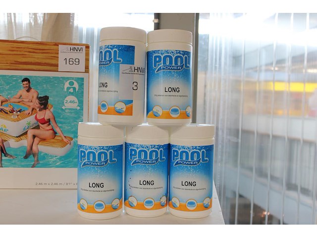 Vijf potten chloortabletten poolpower. - afbeelding 1 van  2
