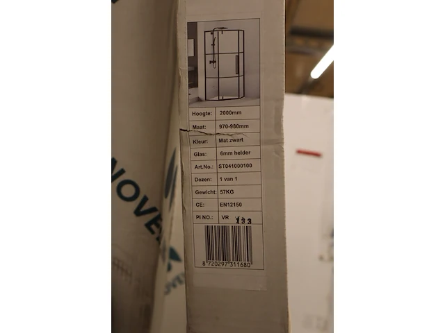 Vijfhoekige douchecabine van rijn products, st04, zwart - afbeelding 2 van  3