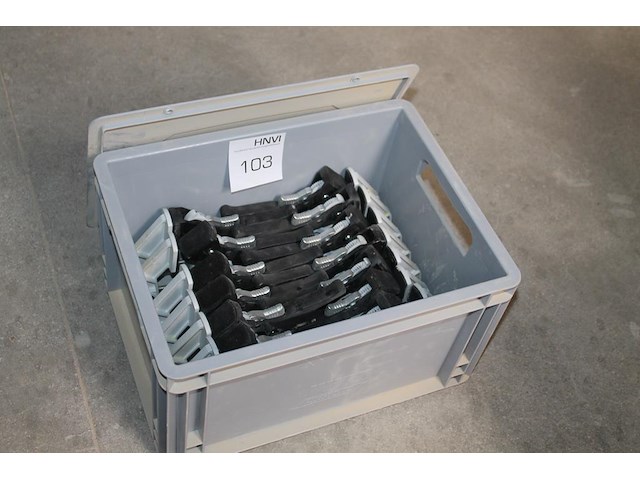 Vijftien lijmklemmen hbm in kunststof krat. - afbeelding 1 van  2