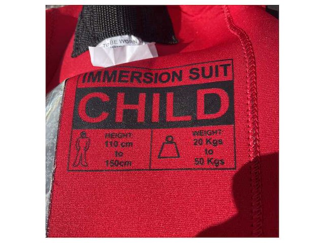 Viking child immersion suit solas 8800 neoprene dry suit kids 110-150 cm - afbeelding 4 van  5