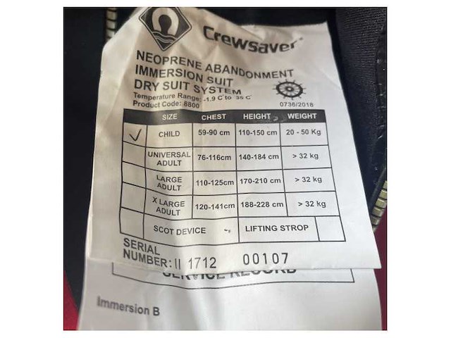 Viking child immersion suit solas 8800 neoprene dry suit kids 110-150 cm - afbeelding 5 van  5