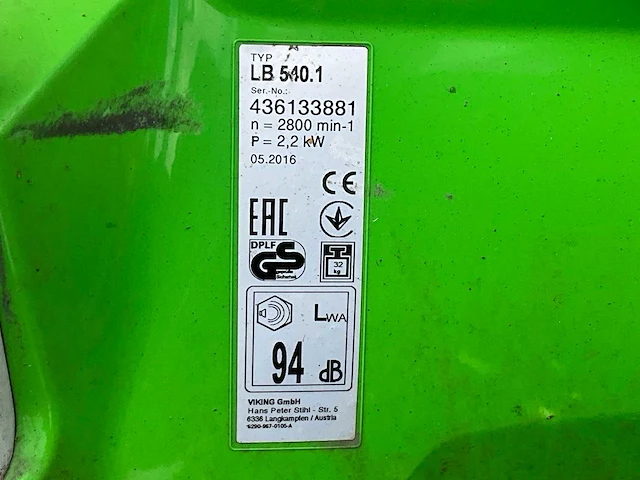 Viking lb540 verticuteermachine - afbeelding 7 van  8