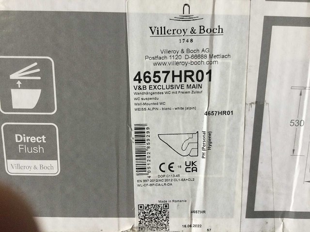 Villeroy & boch - 4657hr01 - hangtoilet met toiletzitting - afbeelding 3 van  4