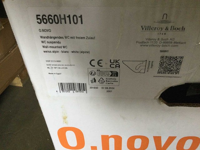 Villeroy & boch - novo - hangtoilet zonder toiletbril - afbeelding 3 van  4
