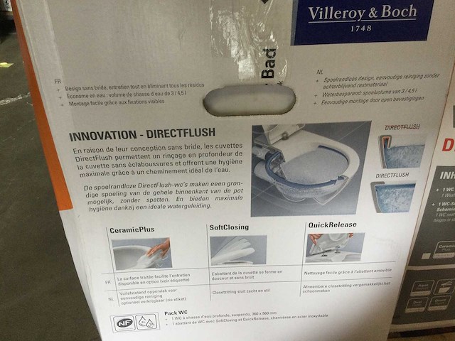 Villeroy & boch - novo directflush - hangtoilet met bril - afbeelding 4 van  5