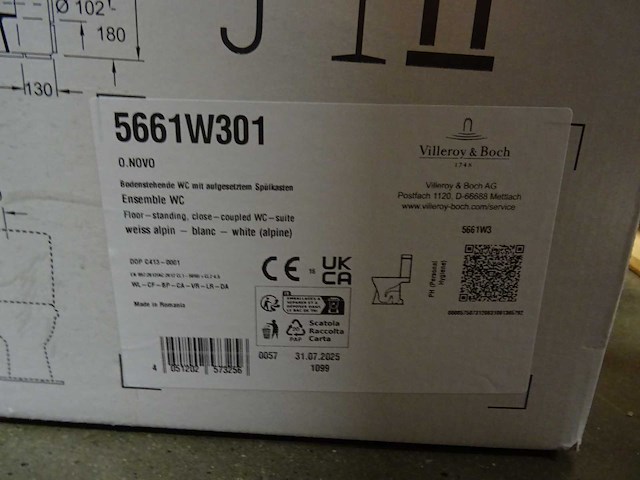 Villeroy & boch - o.novo - 5661w301 - toilet - afbeelding 2 van  2