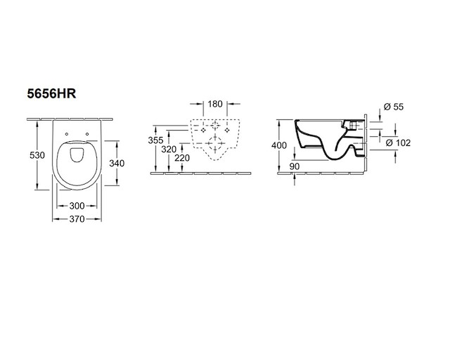 Villeroy & boch avento pack wandcloset directflush met zitting softclose en quickrelease ceramic+ wit - afbeelding 3 van  4