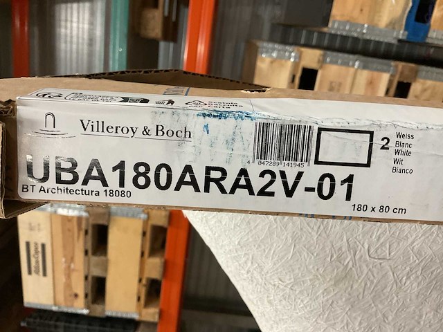 Villeroy & boch bt architectura 180x80cm uba10ara2v-01 duobad - afbeelding 4 van  4