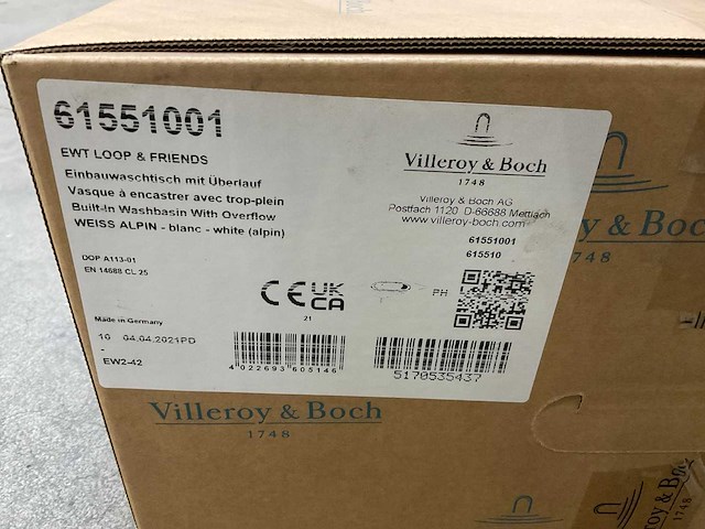 Villeroy & boch loop & friends 61551001 inbouwwastafel - afbeelding 3 van  3