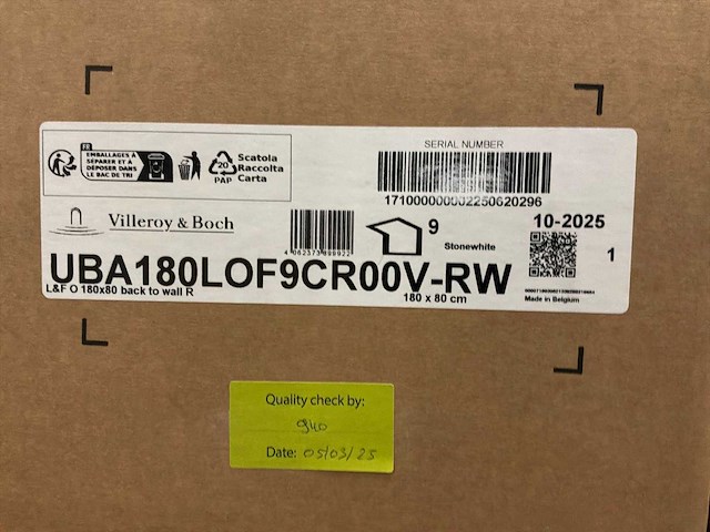 Villeroy & boch loop & friends back to wall 180x80 douchebad - afbeelding 4 van  4