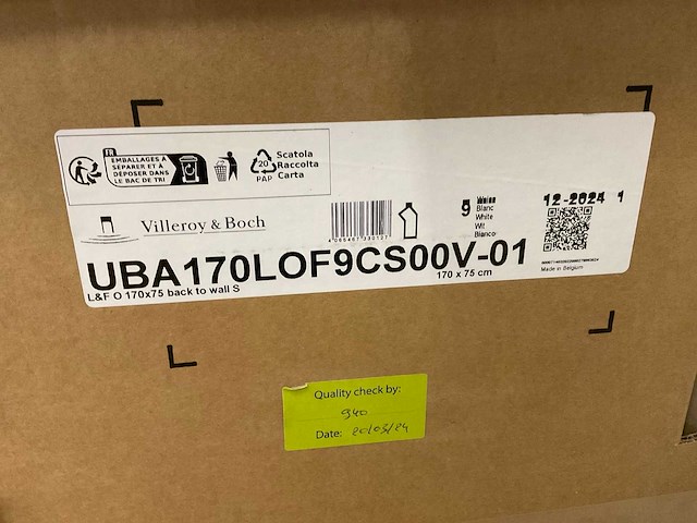 Villeroy & boch loop & friends o 170x75cm uba170lof9cs00v-01 back to wall bad - afbeelding 3 van  3