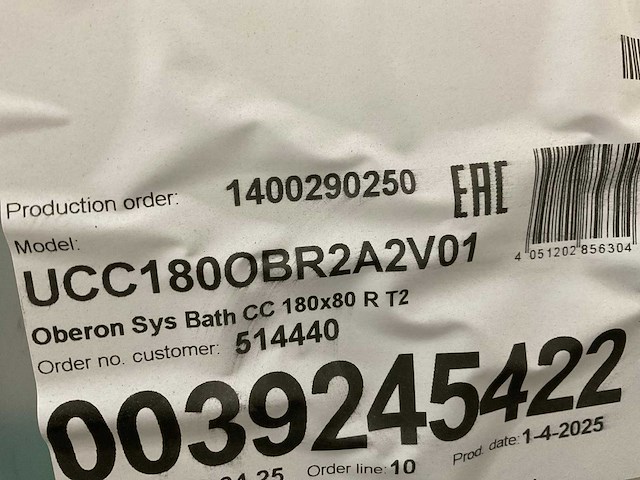 Villeroy & boch oberon 2.0 180x80cm ucc180obr2a2v01 bad met whirlpoolsysteem - afbeelding 4 van  5