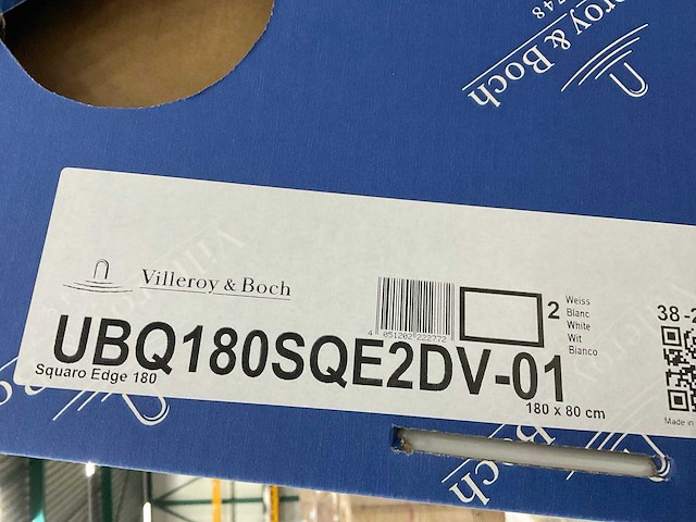 Villeroy & boch squaro edge 12 180x80cm ubq180sqe2dv-01 inbouwbad - afbeelding 5 van  7