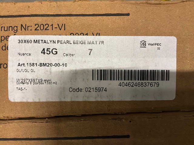 Villeroy en boch wandtegel beige (30x60) 9,72m2 - afbeelding 4 van  4