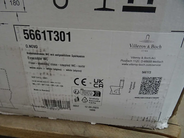 Villeroy&boch - o.novo combi-pack - 5661t301 - toilet - afbeelding 3 van  3