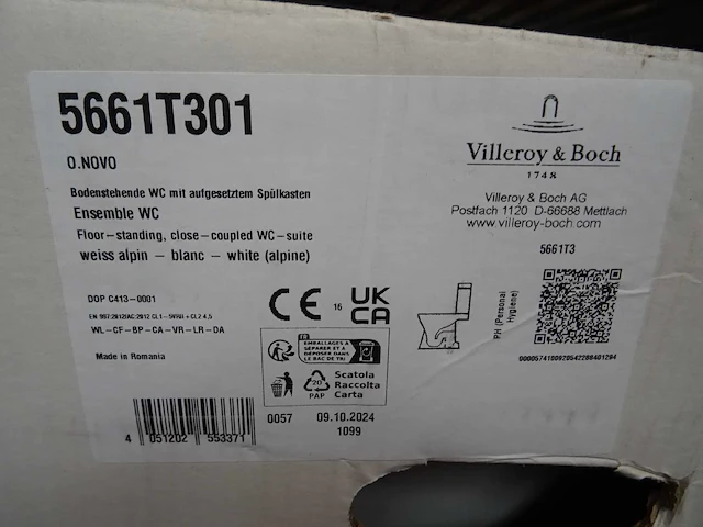 Villeroy&boch - o.novo combi-pack - 5661t301 - toilet - afbeelding 2 van  2