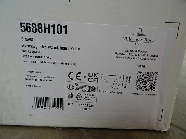 Villeroy&boch - o.novo combi-pack - 5688h101 - wandcloset - afbeelding 3 van  3