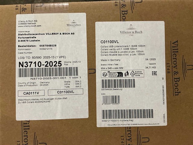 Villeroy&boch collaro c01100vl wastafelonderkast - afbeelding 3 van  5