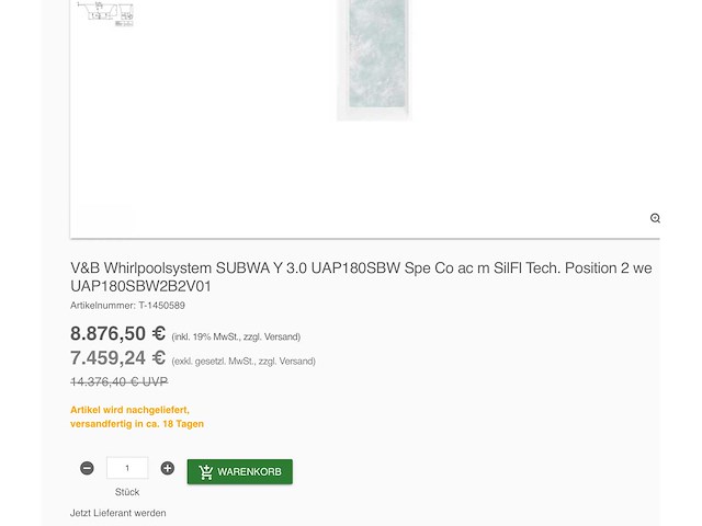 Villeroy&boch subway 3.0 rechthoekig bad met whirlpoolsysteem special combipool active (ap), inclusief watertoevoer - afbeelding 8 van  8
