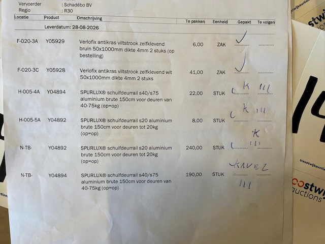 Viltstroken schuifdeurrails en bevestigingsmaterialen - afbeelding 8 van  9