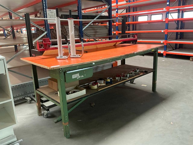 Vink lisse stalen werktafel met legro mobiele rolcutter - afbeelding 3 van  10
