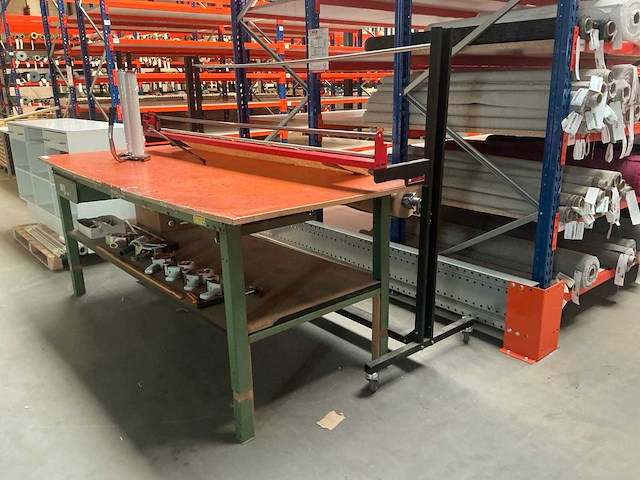 Vink lisse stalen werktafel met legro mobiele rolcutter - afbeelding 9 van  10