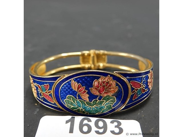 Vintage 1980s cloisonné armband - afbeelding 1 van  5