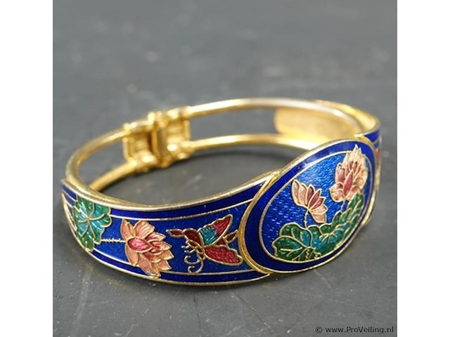 Vintage 1980s cloisonné armband - afbeelding 2 van  5