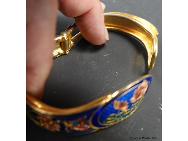 Vintage 1980s cloisonné armband - afbeelding 4 van  5