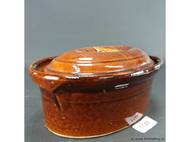 Vintage aardewerk terrine/pateschaal - afbeelding 2 van  5