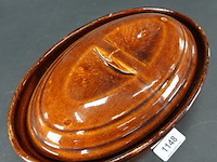 Vintage aardewerk terrine/pateschaal - afbeelding 3 van  5