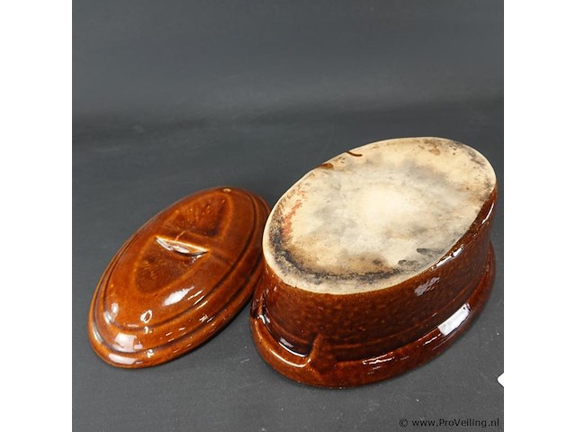 Vintage aardewerk terrine/pateschaal - afbeelding 5 van  5