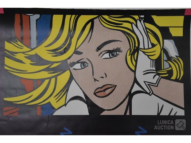 Vintage affiche " expo kunst" - afbeelding 6 van  6