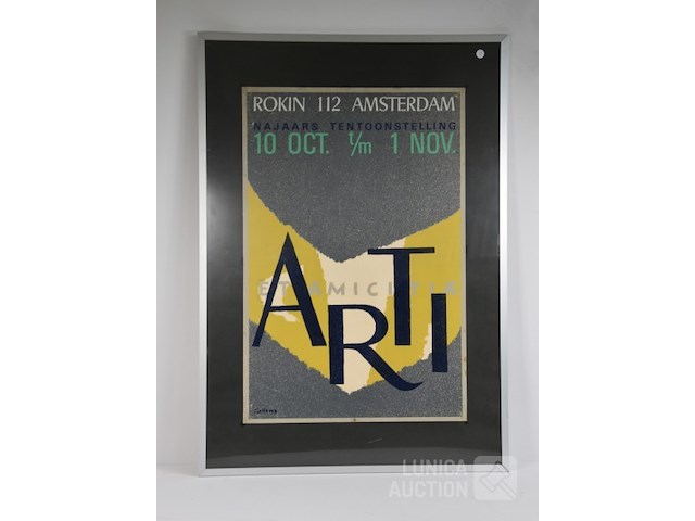 Vintage affiche tentoonstelling - afbeelding 1 van  5