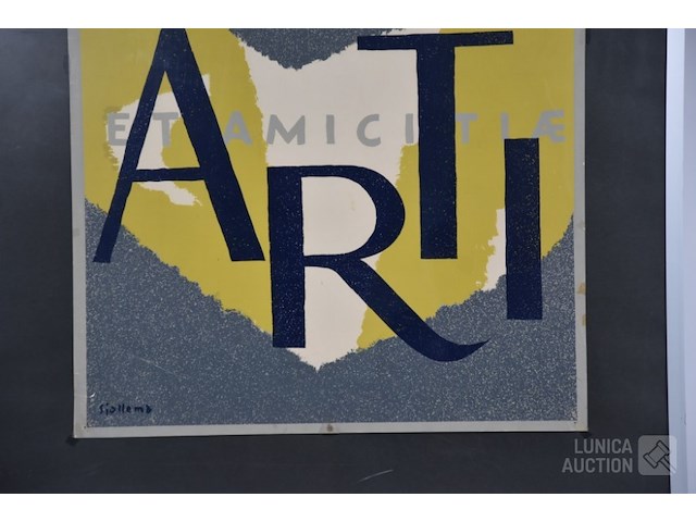 Vintage affiche tentoonstelling - afbeelding 2 van  5