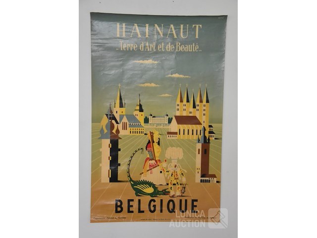 Vintage affiche toerisme hainaut - afbeelding 1 van  9