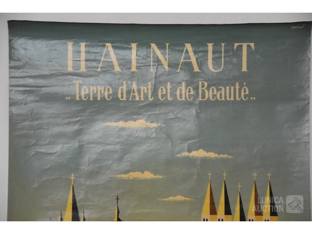 Vintage affiche toerisme hainaut - afbeelding 2 van  9