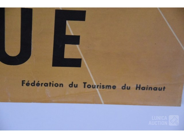 Vintage affiche toerisme hainaut - afbeelding 5 van  9