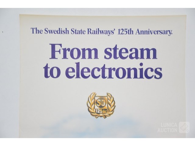 Vintage affiche "treinen" - afbeelding 2 van  4