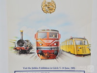 Vintage affiche "treinen" - afbeelding 3 van  4