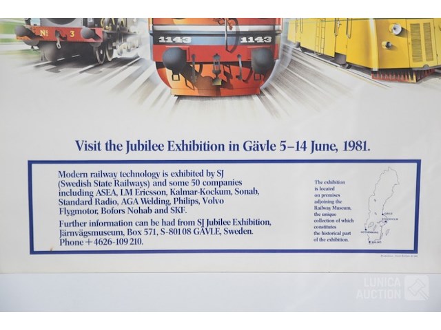 Vintage affiche "treinen" - afbeelding 4 van  4