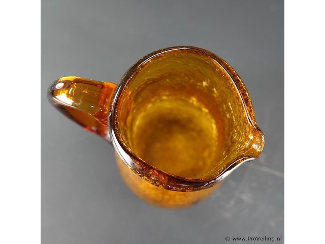 Vintage amberkleurige glazen kan - afbeelding 4 van  5