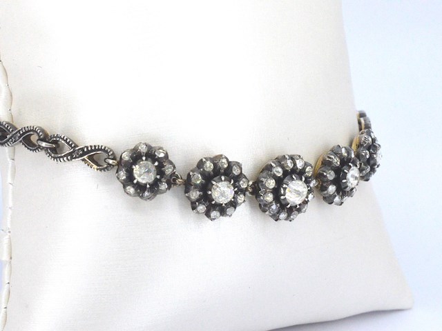 Vintage armband met natuurlijke diamanten - afbeelding 3 van  7