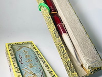 Vintage aziatische calligraphy - inksteen + penseel - afbeelding 1 van  5