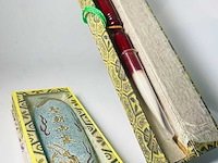 Vintage aziatische calligraphy - inksteen + penseel - afbeelding 1 van  5