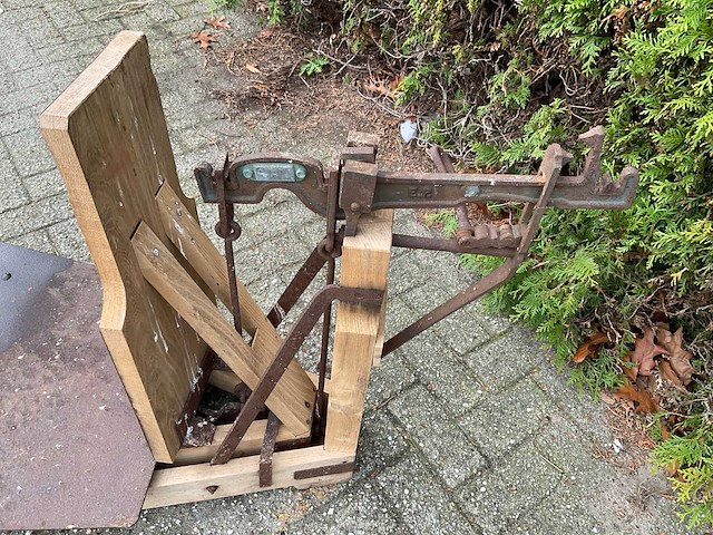 Vintage bascule van eikenhout - 200 kg - afbeelding 3 van  7