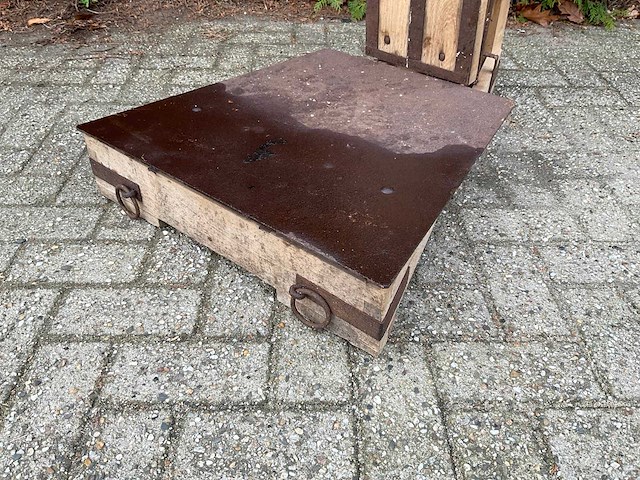 Vintage bascule van eikenhout - 200 kg - afbeelding 2 van  7