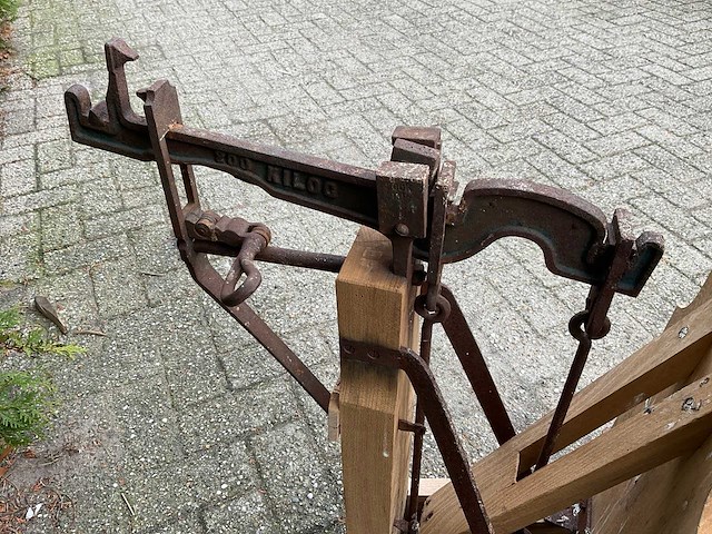 Vintage bascule van eikenhout - 200 kg - afbeelding 4 van  7