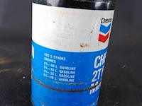 Vintage blik chevron 2t plus motorolie van 1 liter - afbeelding 3 van  6
