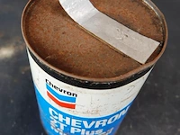 Vintage blik chevron 2t plus motorolie van 1 liter - afbeelding 5 van  6